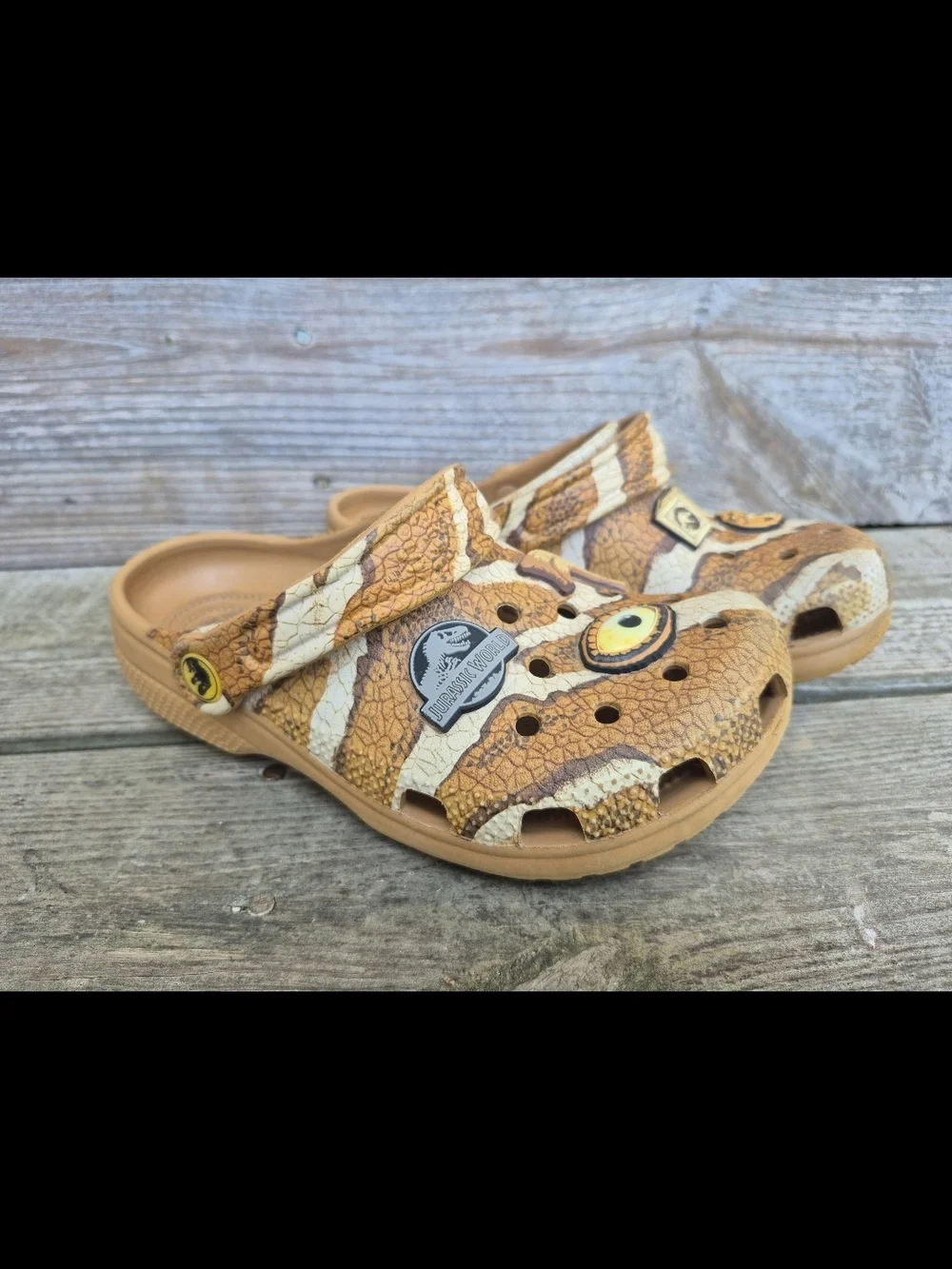 Jurrasic Park CROCS Clog Sandals - Brown & Cream